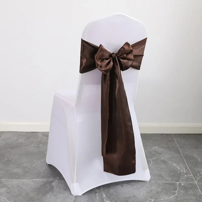 Wholesale 10/50pcs Satin Chair Bow Sashes Wedding Chair