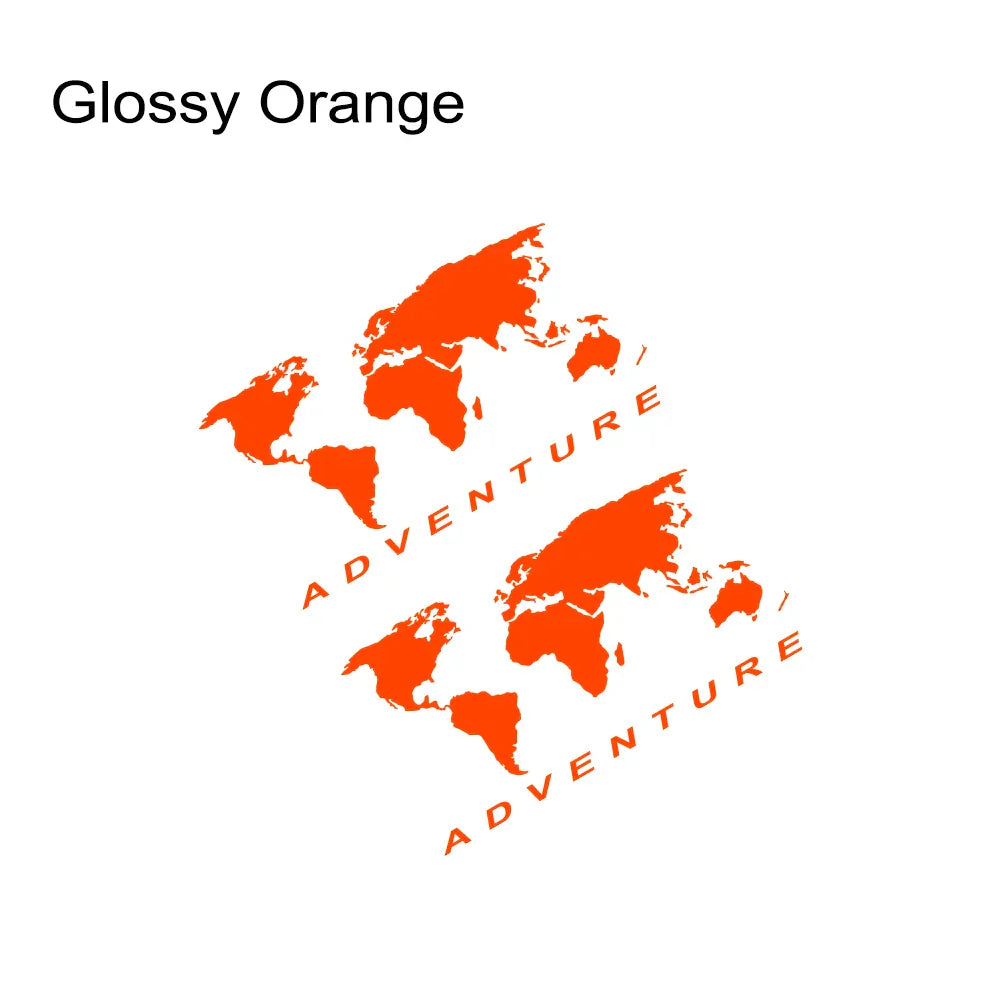 2Pcs World Map Car Side Body Stickers for SUV Van RV