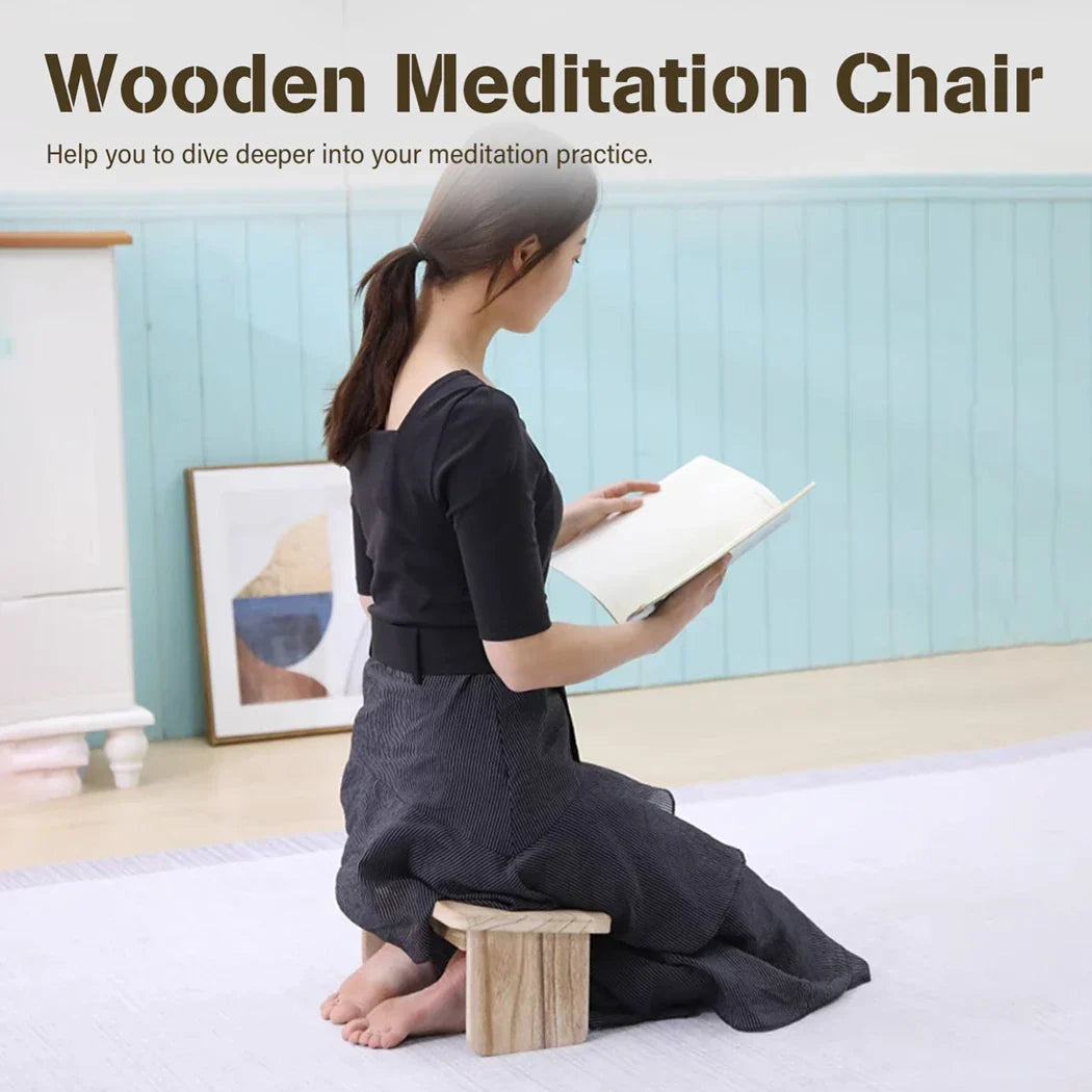 Meditation Bench Wooden Yoga Meditation Bench Foldable Ergonomic