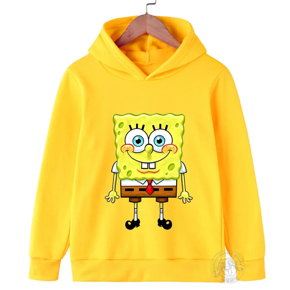 Spring and Autumn SpongeBob Printed Hoodies for Kids