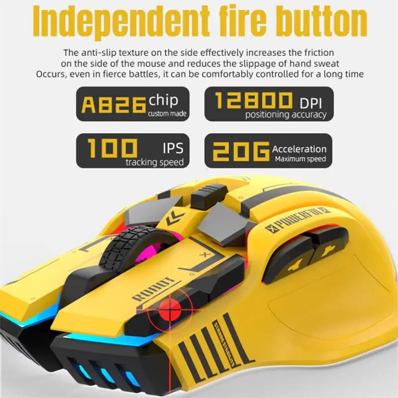 RYRA Rechargeable Bluetooth Wireless Mouse Gaming Mouse 12-Key