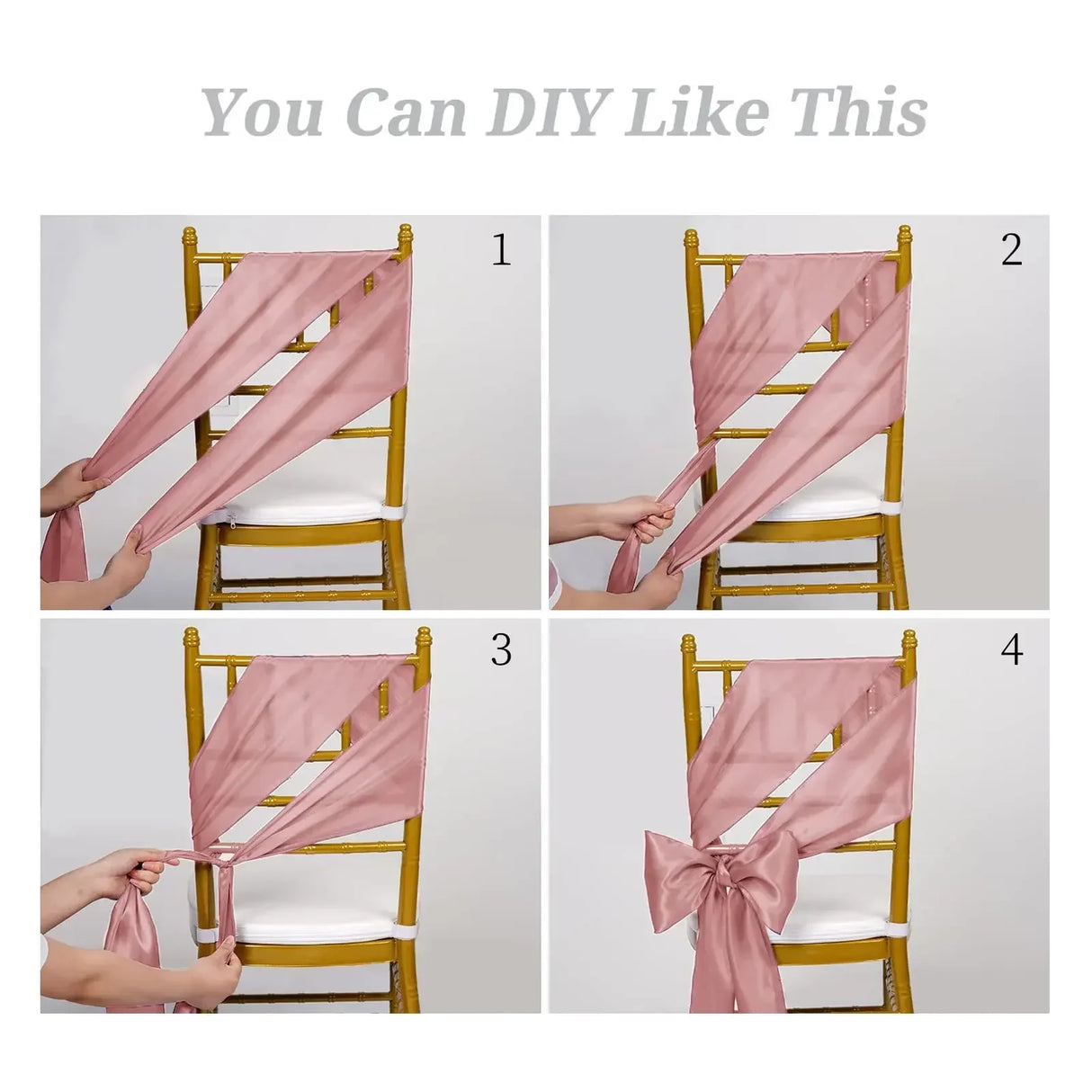 10/50pcs Satin Chair Bow Sashes Wholesale Wedding Chair