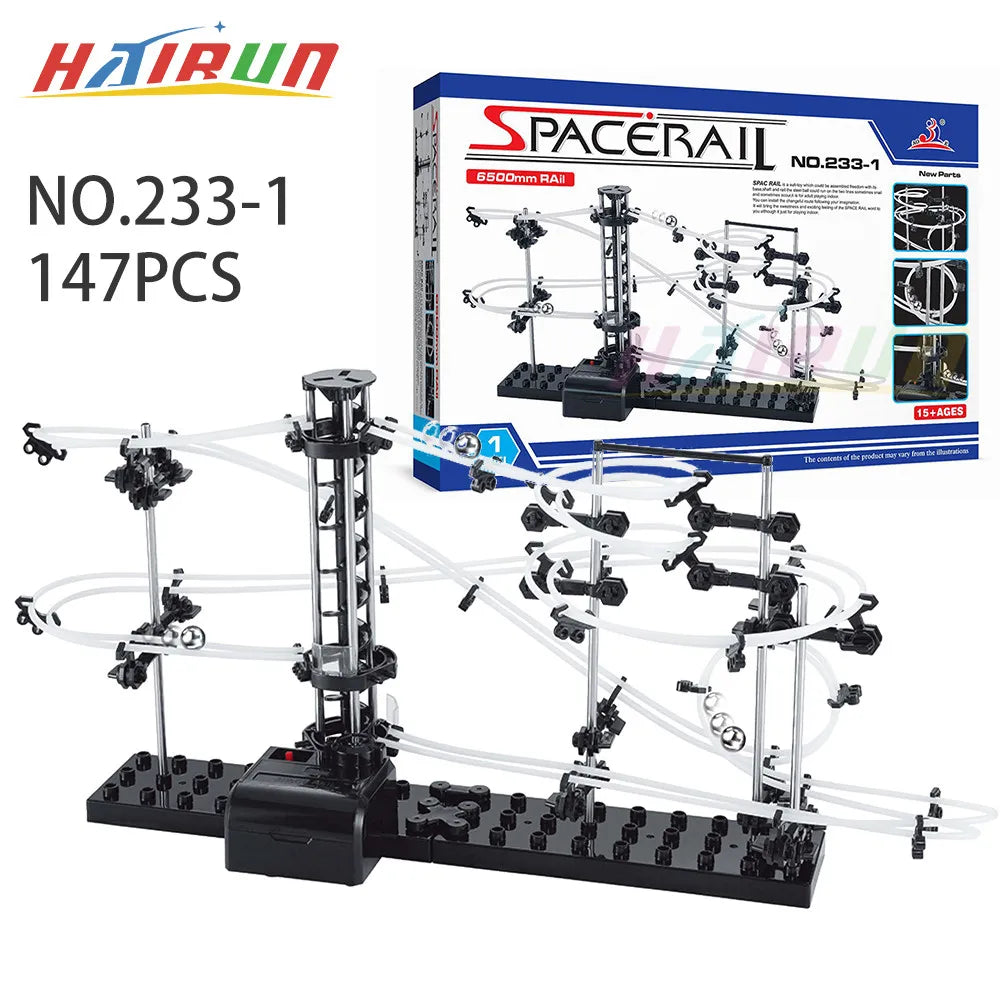 116-343Pcs Spacerail Roller Coaster Ball Toys Maze Race