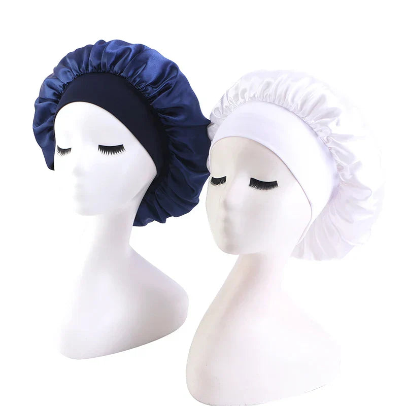 New 2 Pieces Silky Sleep Cap Women's Satin