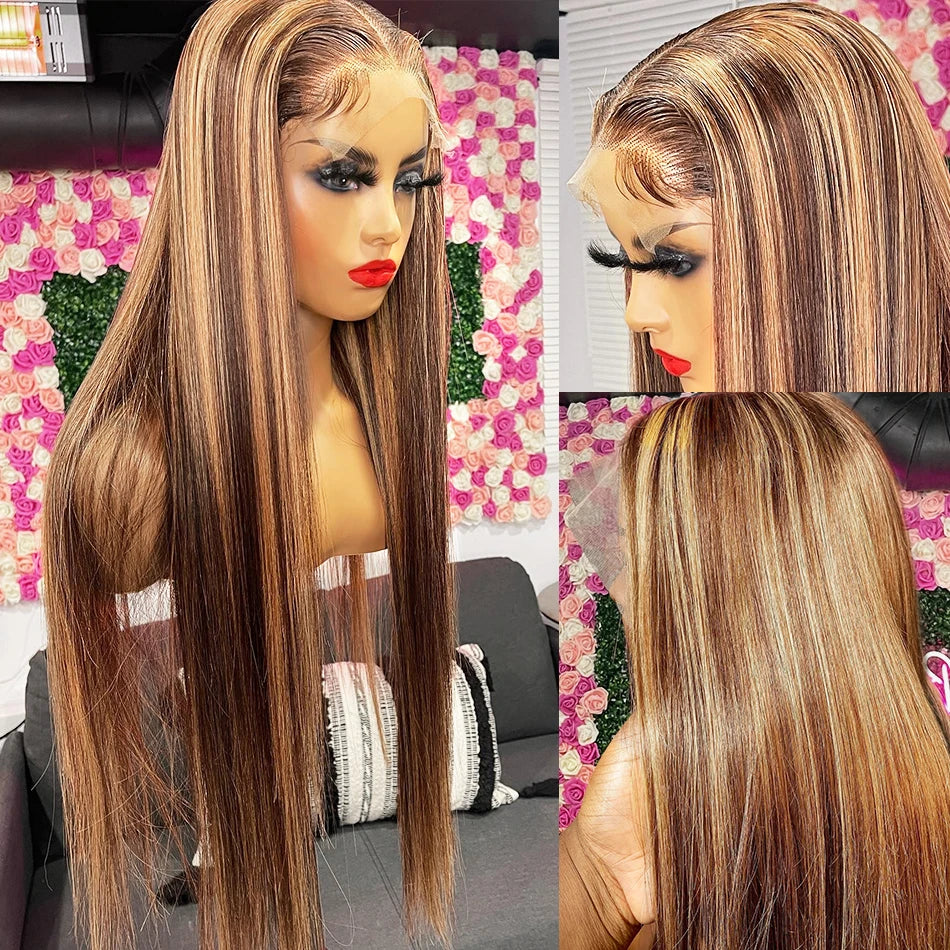 Hairinside 250% Straight Highlight Wigs Human Hair 13x6