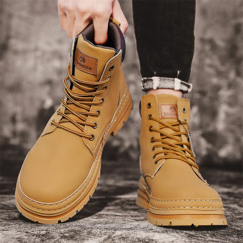 Yellow Boots Leather Chelsea Ankle Boots Shoes