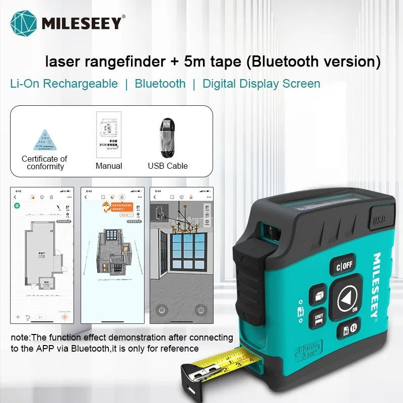 Mileseey Portable Laser Distance Meter Laser Rangefinder high-precision