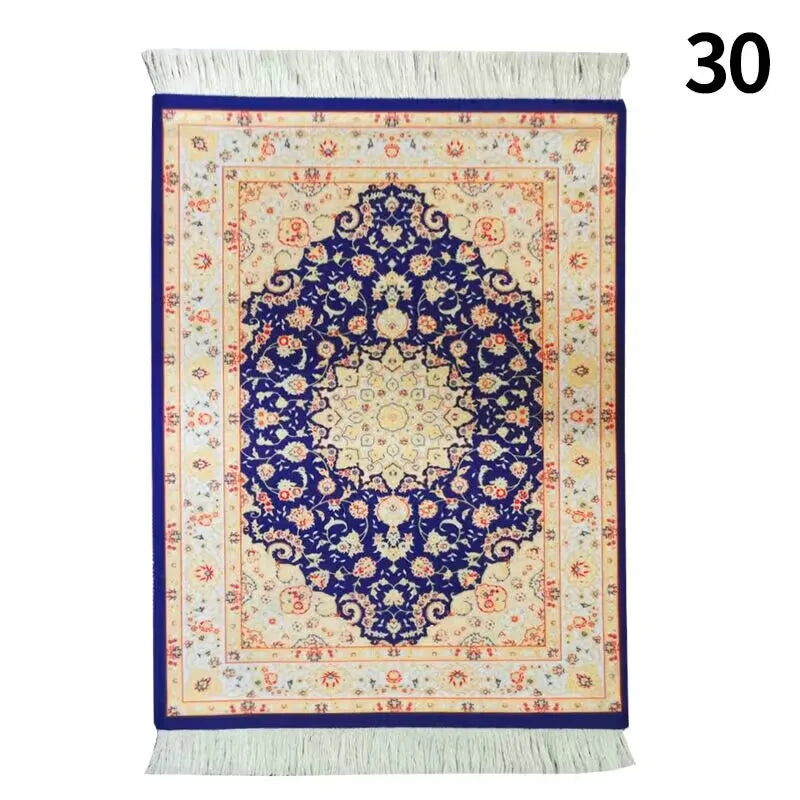 Persian Mini Woven Rug Mat Mousepad with Fring