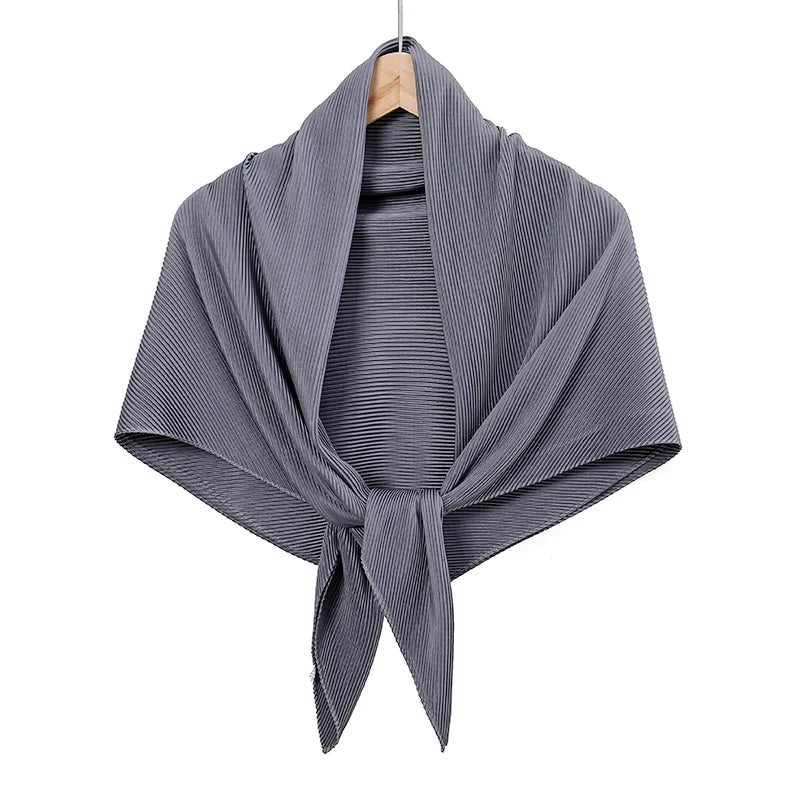 Maldives Wholesale Muslim Pleated Square Scarf Matt Silk