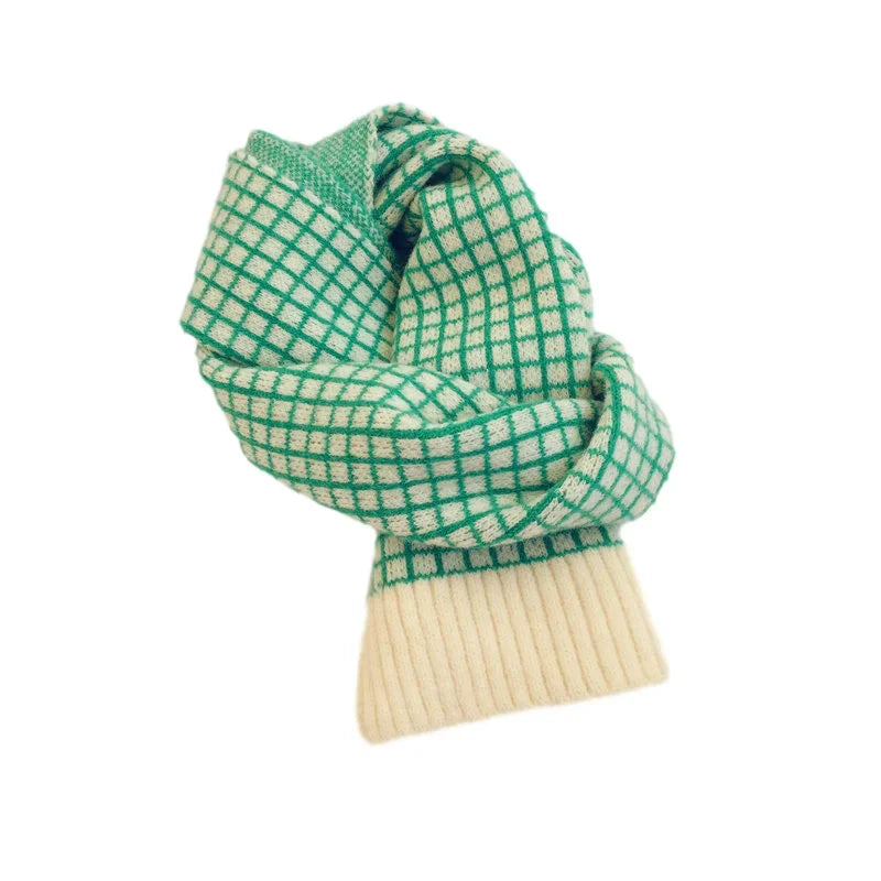 Autumn Winter Children Scarfs Knitted Plaid Kids Scarf