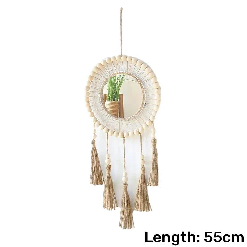 Macrame Wall Mirror Boho Round Mirrors Art Home