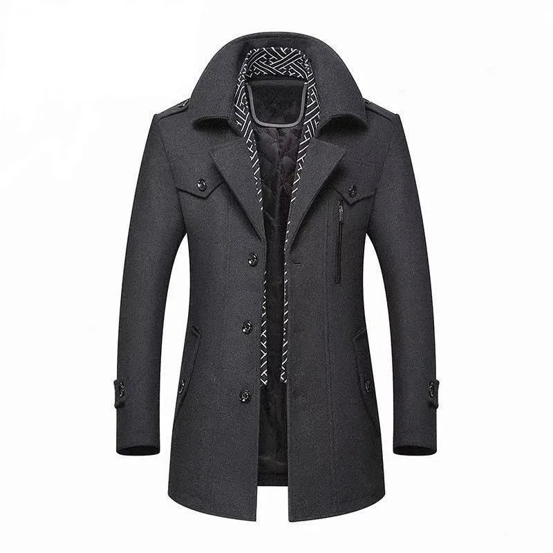Winter Men Wool Coats New Fashion Middle Long