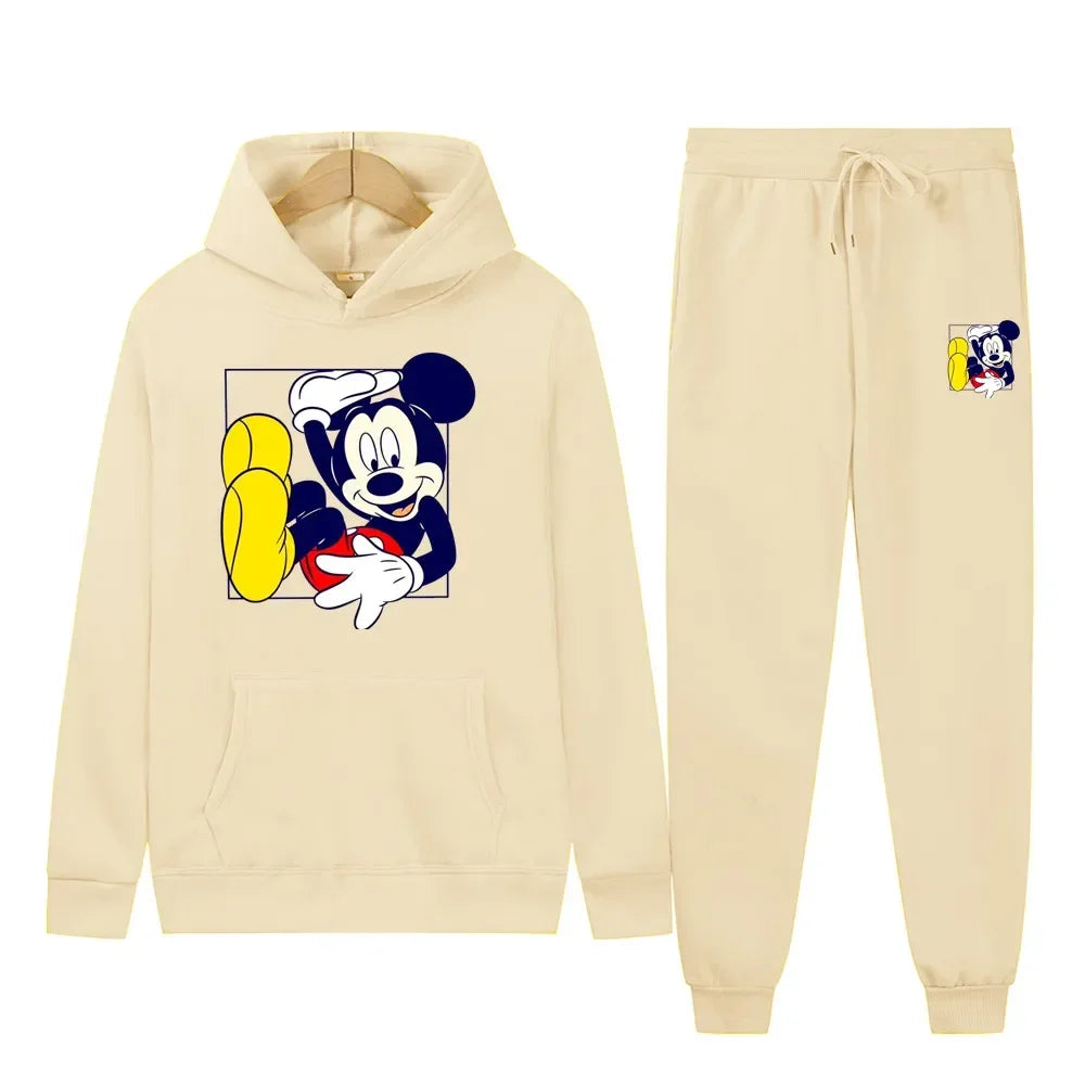 New Disney Mickey Fashion Sports Suit Printed Hoodie