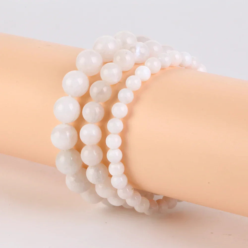Natural Moonstones Stone Bracelet Beads Jewelry Gift For