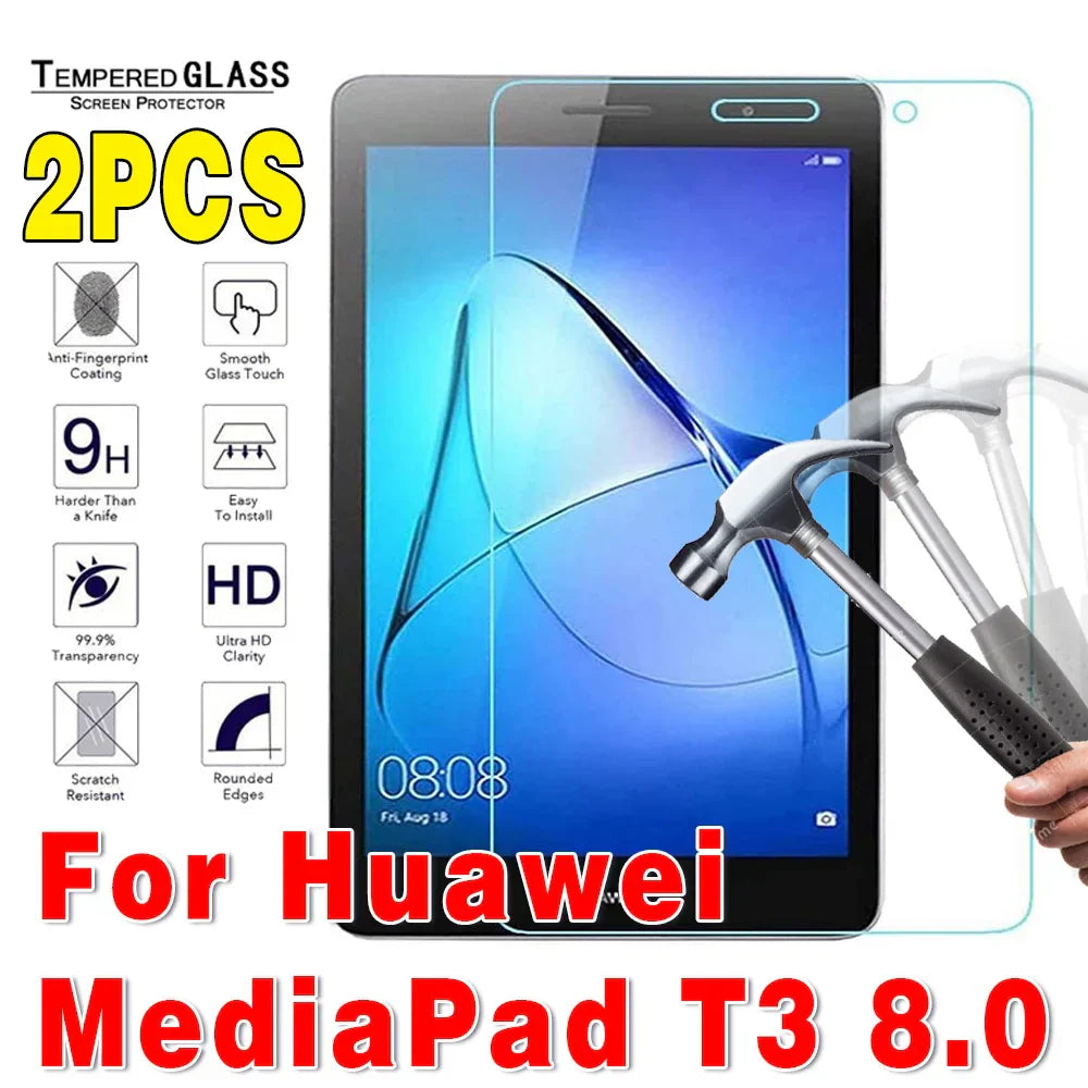 2Pcs Tempered Glass Tablet Screen Protector for Huawei