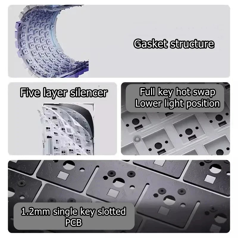 Ajazz AK820 Mechanical Keyboard Customized Soft Gasket Structure