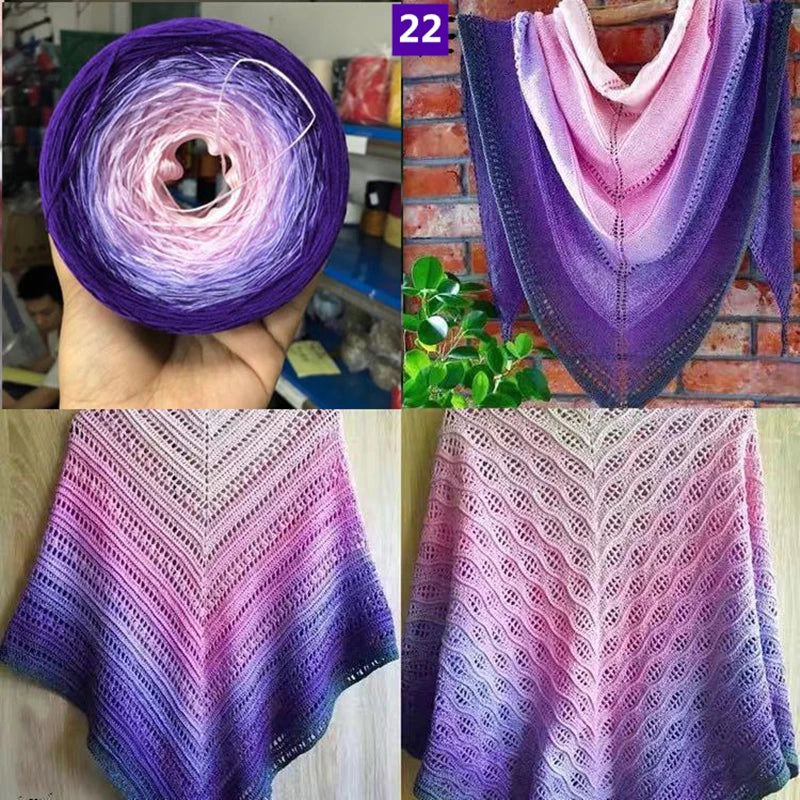 300g Cake Gradient Color Crocheted Shawl Blanket DIY