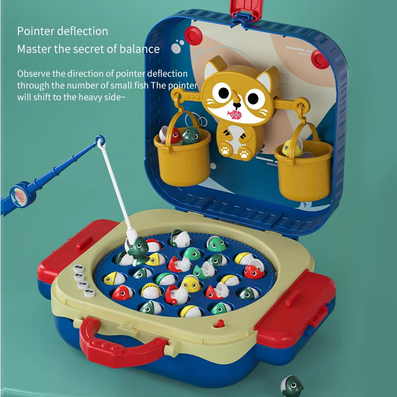 Montessori Magnetic Fishing Toys Rotary fishing Tray Electric