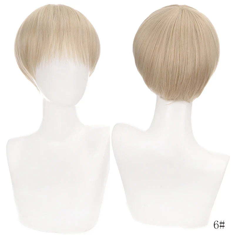 MANWEI Fashion Men Short Wig Light Yellow Blonde