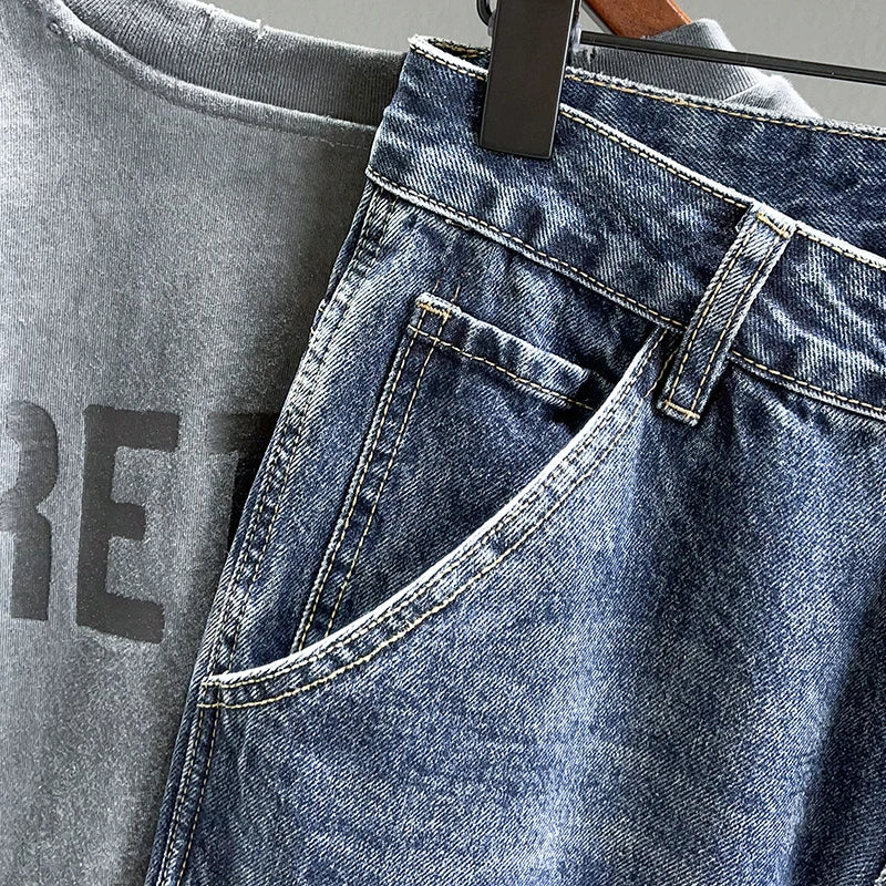 High Quality Spring New Vintage Jeans Men Fashion