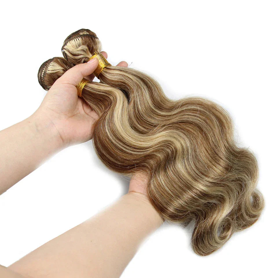 Piano Color P4/613 Highlight Bundles And Closure Remy