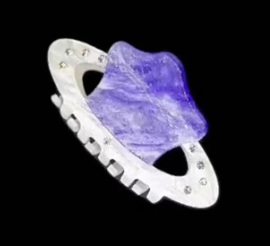 Muweordy Diamond Design Acetate Hair Claw For Women