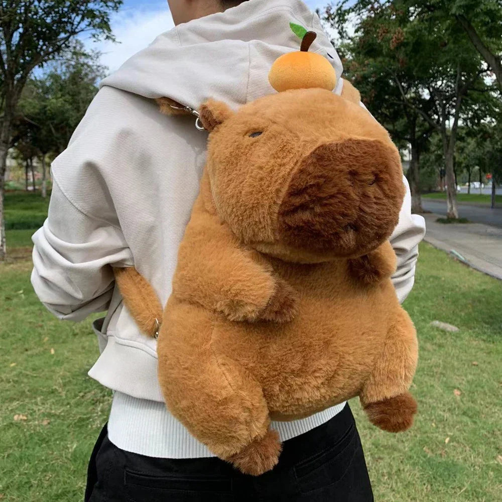 Capybara Plush Backpack Kawaii Fashion Plushie Doll Fur