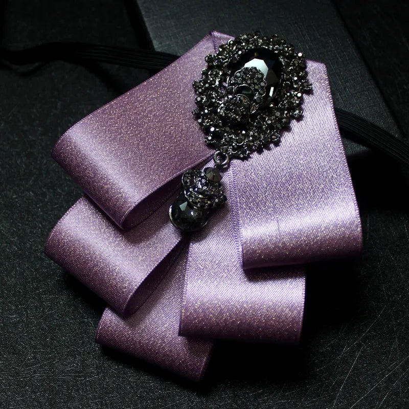 Men's Bow Tie Rhinestone Ribbon British Business Banquet