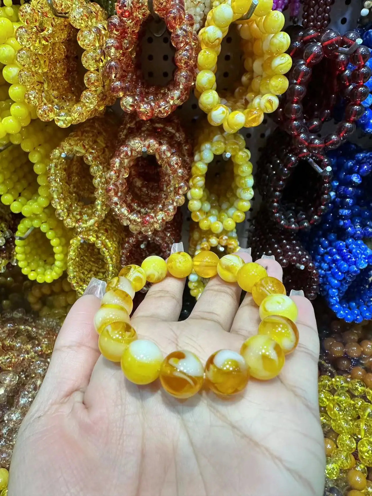 Natural Raw Amber Bracelet Men Women Healing Gemstone