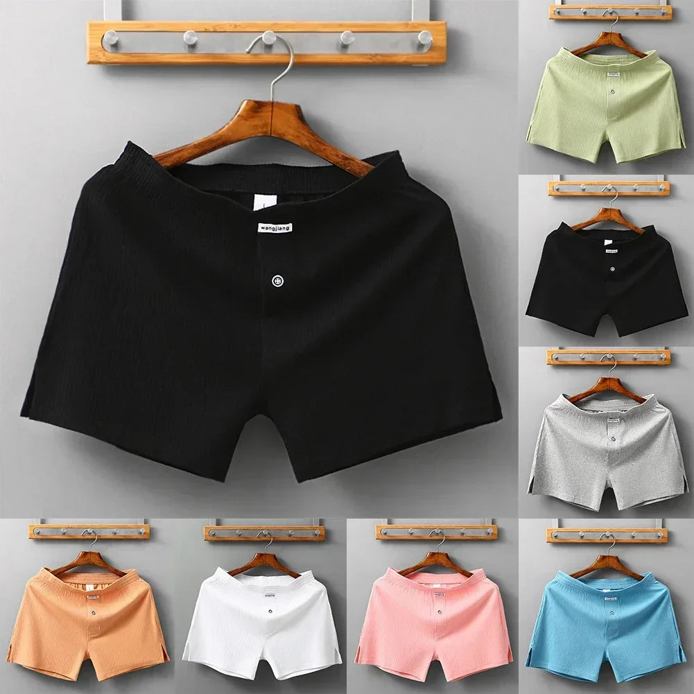 Sexy Men Cotton Boxer Briefs Convex Pouch Underwear