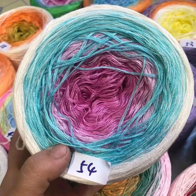 300g Cake Gradient Color Crocheted Shawl Blanket DIY