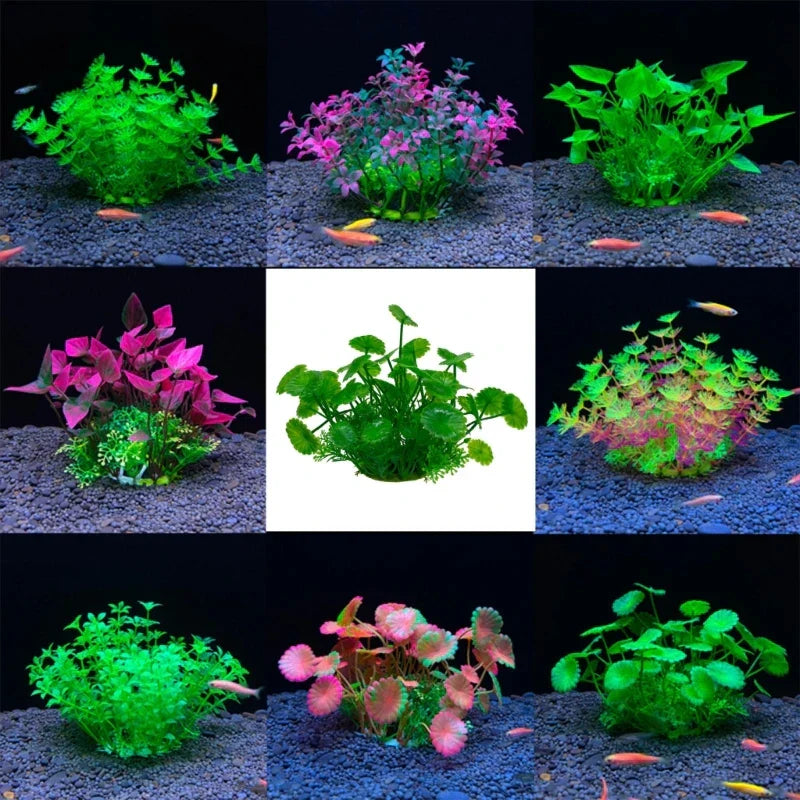 Green Artificial Leaves for Aqua-Terrariums Plants Fish Bowl