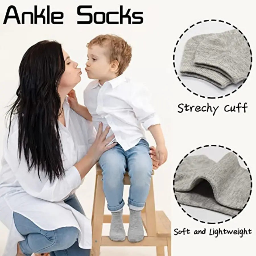 16 Pairs Ankle Socks - Toddler Low Cut