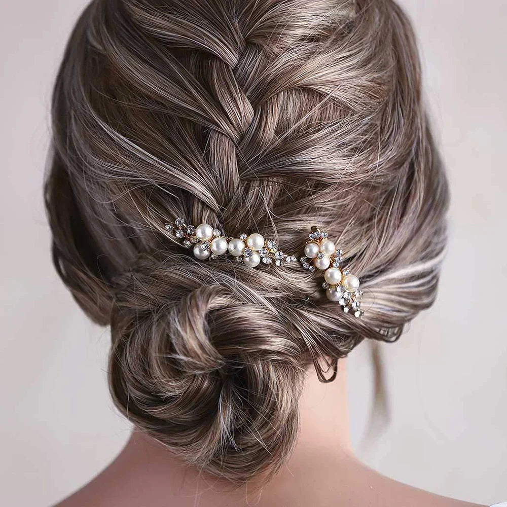 Silver Color Flower Hair Comb Clip Girls Handmade