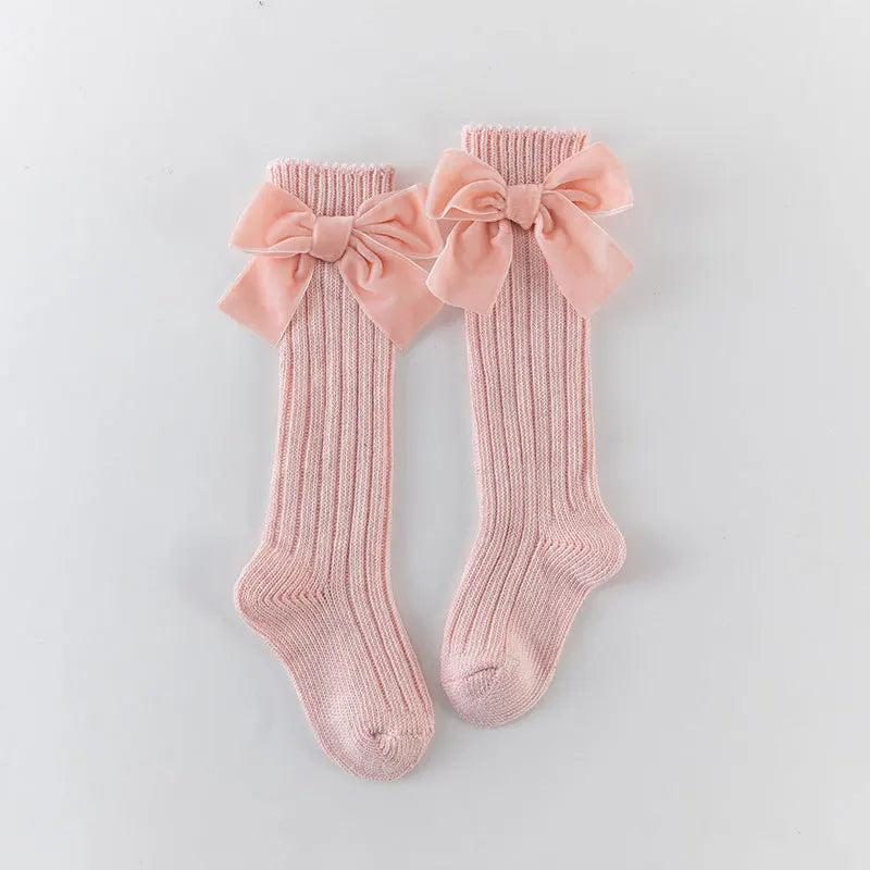 Baby Girls Knee High Socks Kids Cotton Big