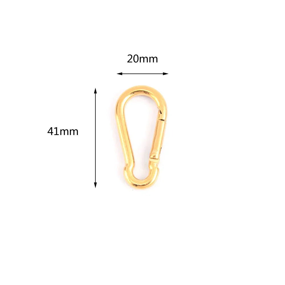 Screw Climbing Gear Carabiner Stainless Steel Gold Color