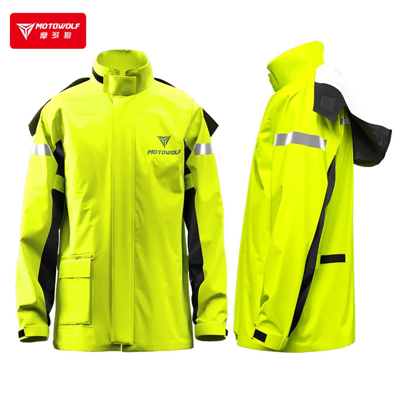 Motowolf Motorcycle Riding Raincoat Split Waterproof Outdoor Rain Pants Suit Rain Suit Reflective Motorcycle Rain Gear