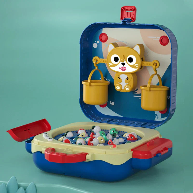 Montessori Magnetic Fishing Toys Rotary fishing Tray Electric