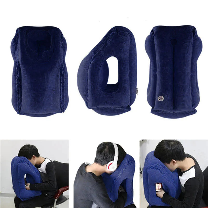 PVC Inflatable Air Travel Pillow Portable Headrest Chin