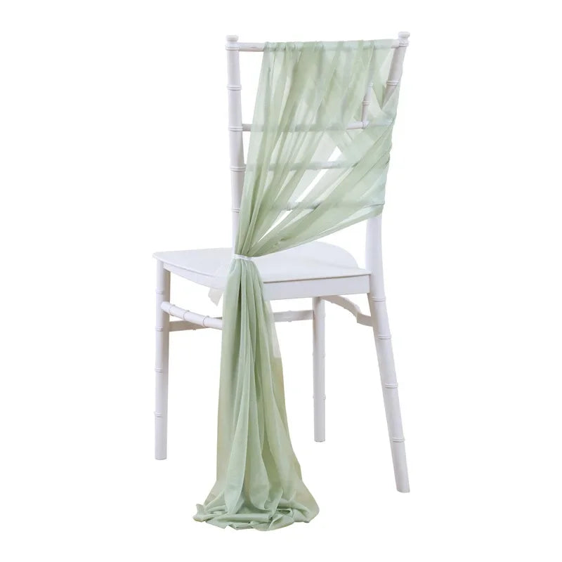 10/50PCS Chiffon Chair Sashes Wedding Chair Decoration 17x250cm