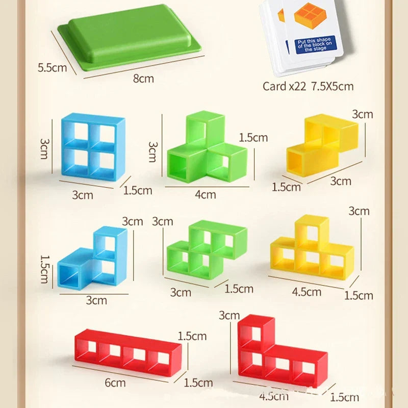 48-64 Stacking Blocks Tetra Tower Balance Game Stacking