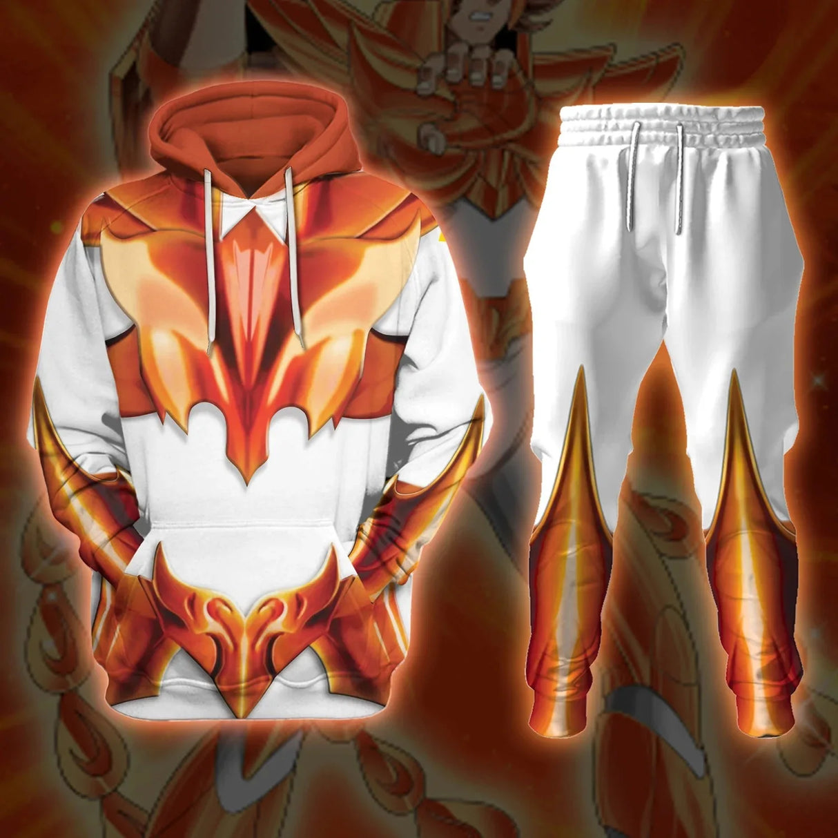 Popular Cosplay Anime Saint Seiya printed hoodie pants