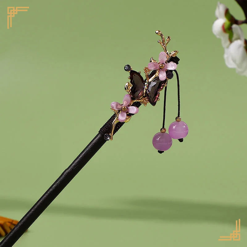 Chinese Hanfu Hair Stick Forks For Women Flower