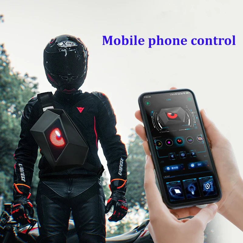 LED Smart Display Men Chest Bag Motorcycle Cycling