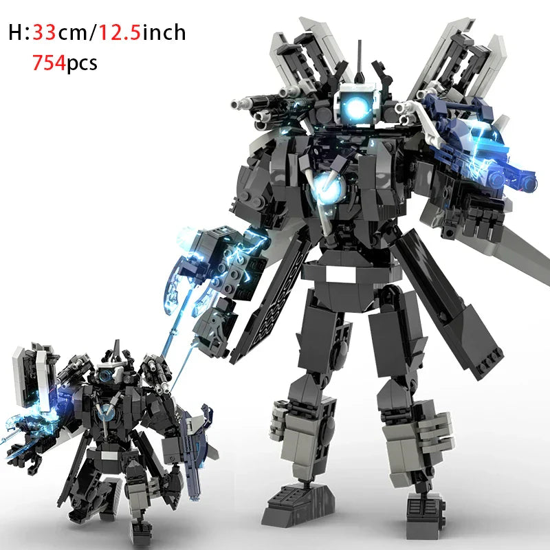 Moc Skibidi Toilet Builing Blocks Titan Clock Man