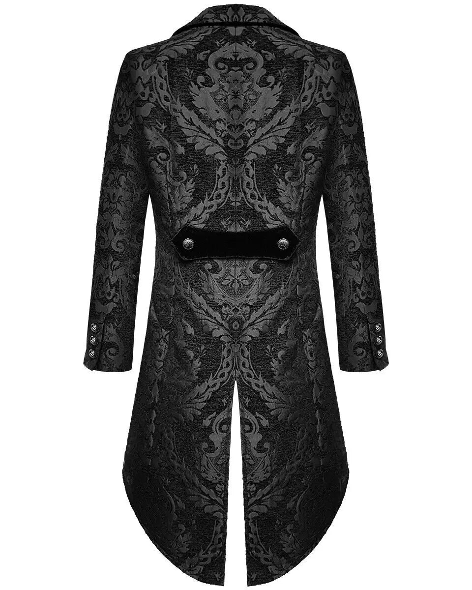 Classical Devil Mens Gothic Steampunk Tailcoat Jacket Black