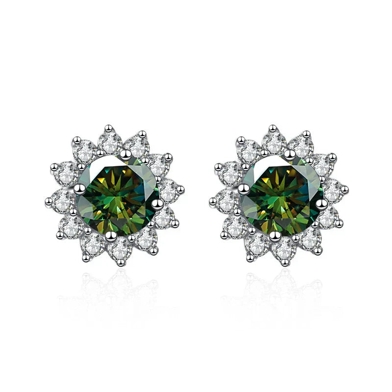 JoyceJelly 1 carat D Color Moissanite Diamond Earrings