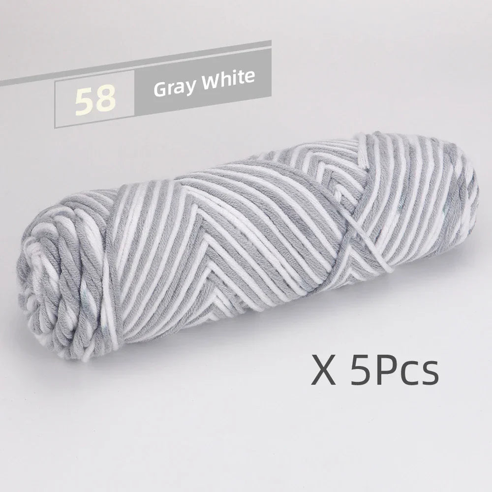 5 Pcs Cotton Select Yarn 17.63oz/500g, Light Worsted