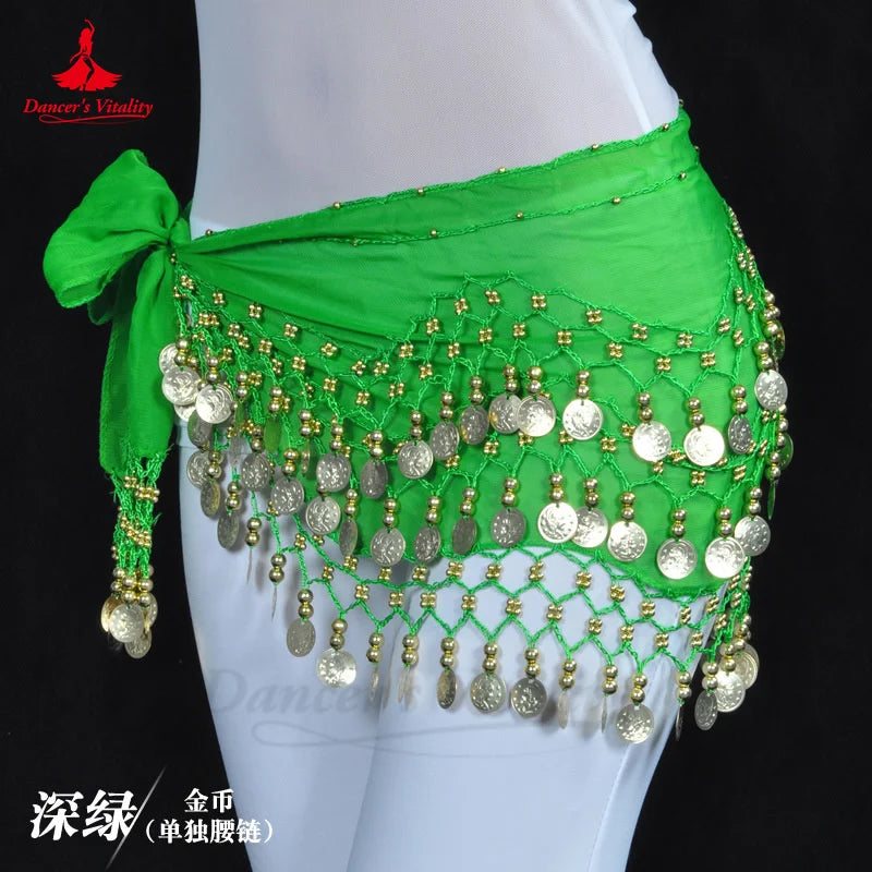Belly Dance Belt for Women Chiffon Gold Coines