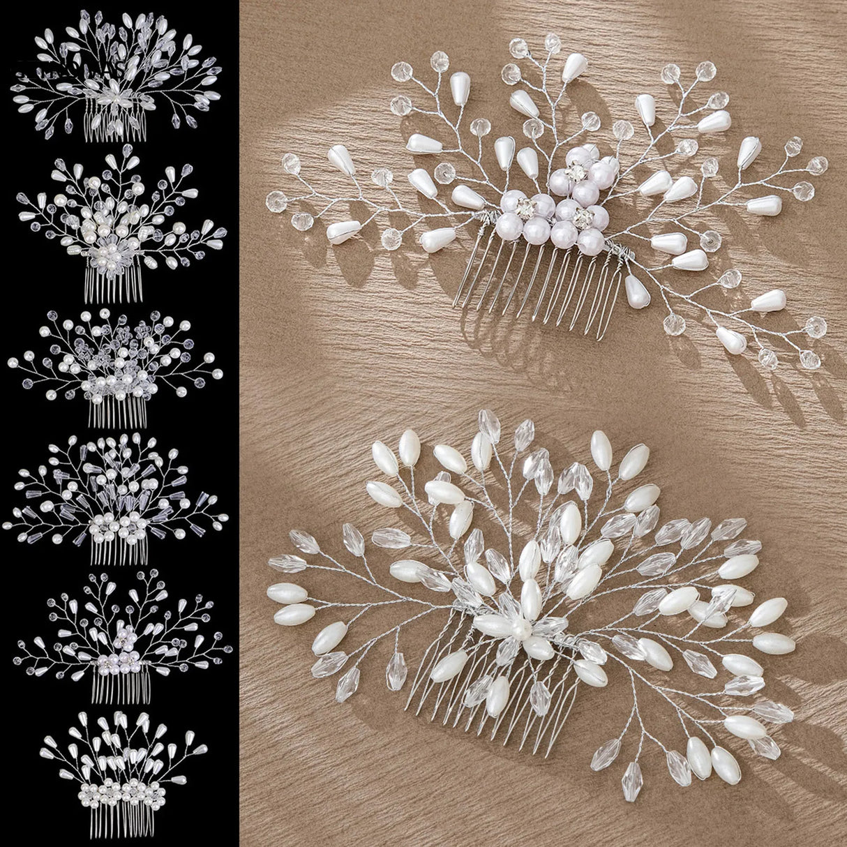 Wedding Pearl Flower Hair Combs Hair Accessories Hair